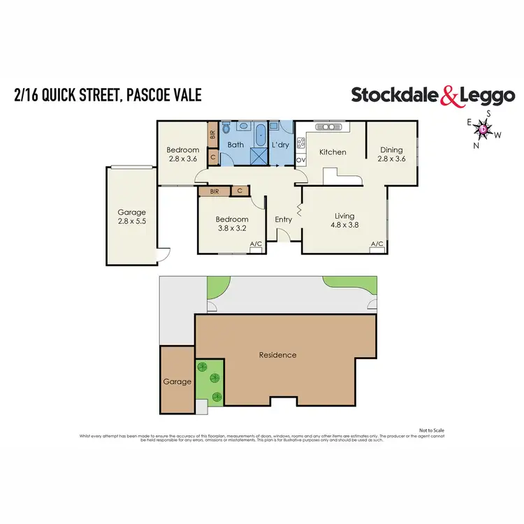 Floorplan of Homely unit listing, 2/16 Quick Street, Pascoe Vale VIC 3044