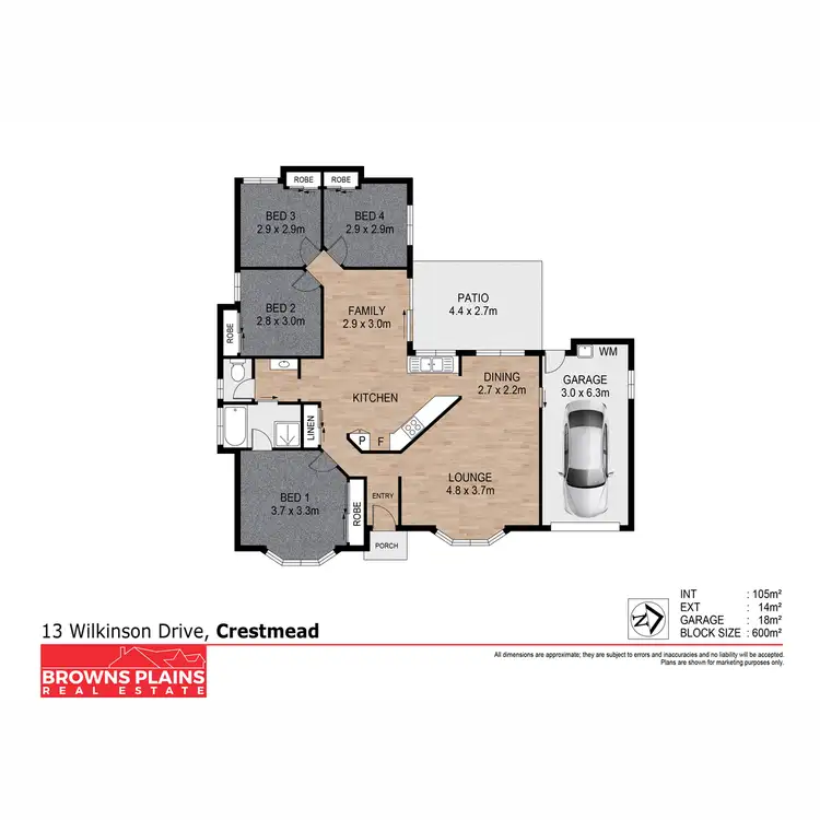Floorplan of Homely house listing, 13 Wilkinson Drive, Crestmead QLD 4132