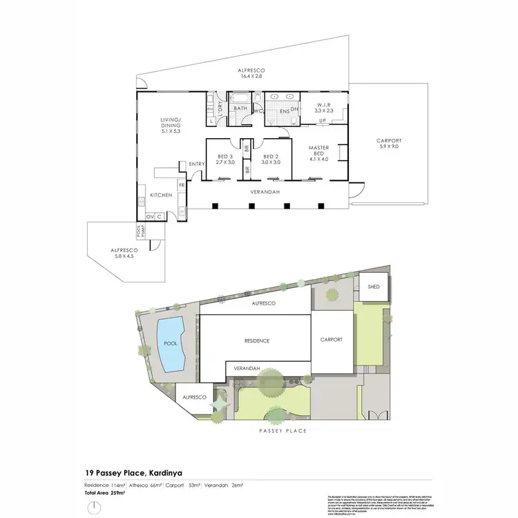 Floorplan of Homely house listing, 19 Passey Place, Kardinya WA 6163