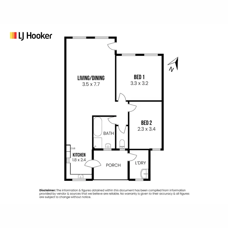 Floorplan of Homely unit listing, 1/2 Botanic Grove, Campbelltown SA 5074