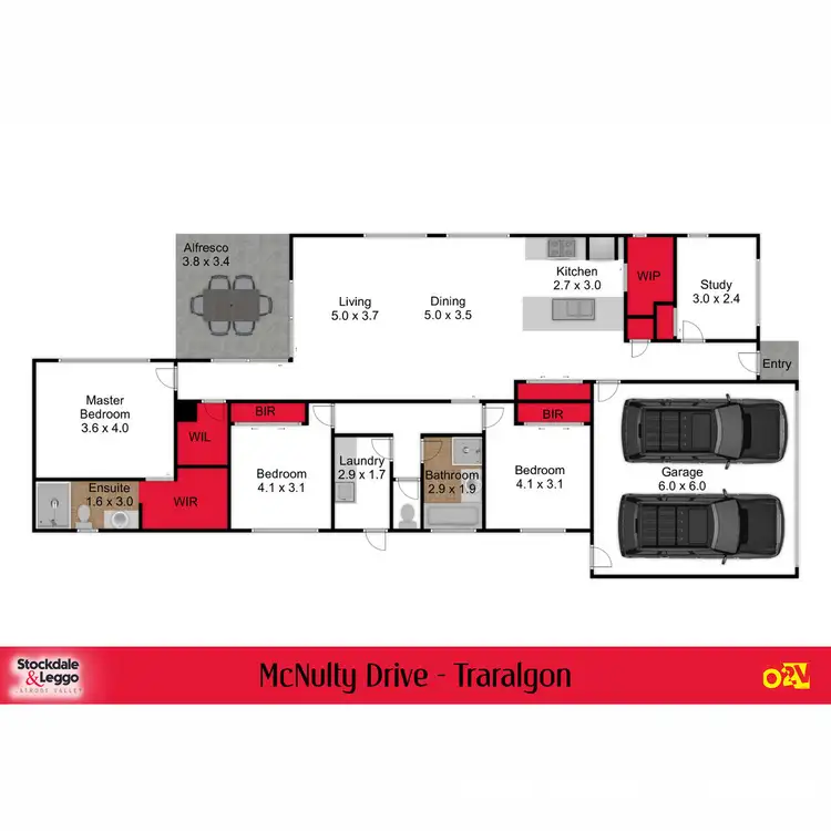 Floorplan of Homely townhouse listing, 1/53 McNulty Drive, Traralgon VIC 3844