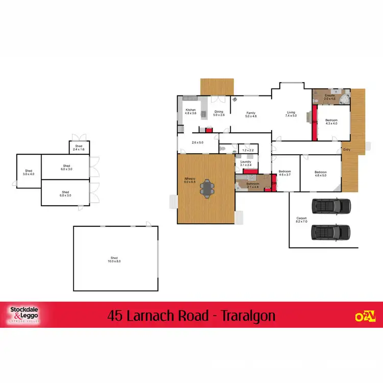 Floorplan of Homely house listing, 45 Larnach Road, Traralgon VIC 3844