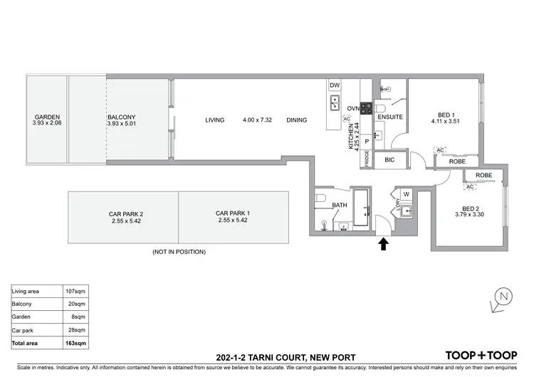 Floorplan of Homely apartment listing, 202/1-2 Tarni Court, New Port SA 5015