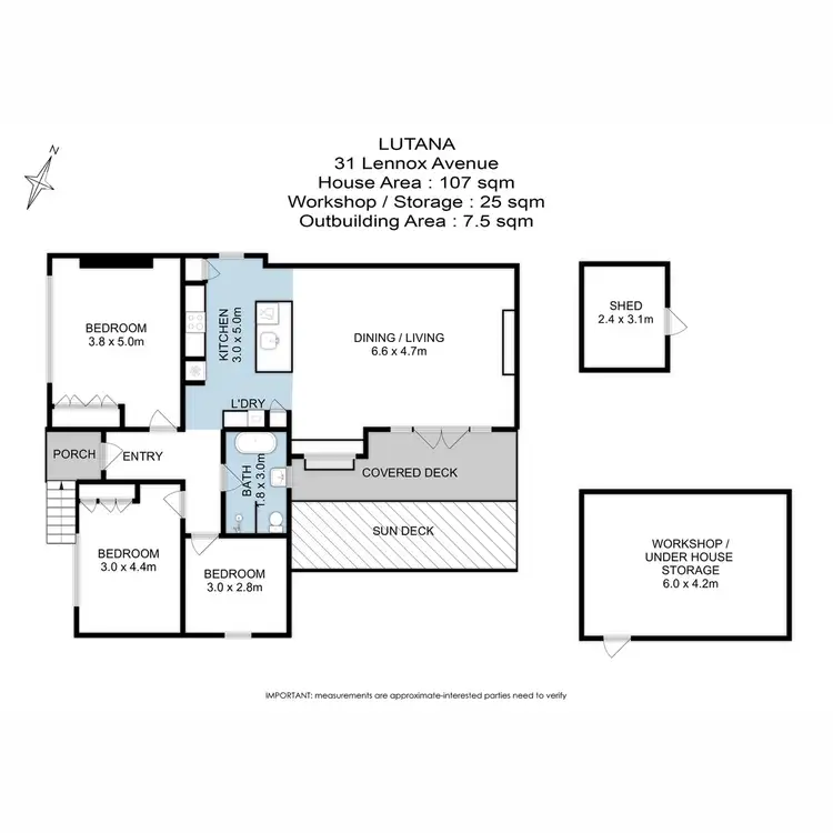 Floorplan of Homely house listing, 31 Lennox Avenue, Lutana TAS 7009