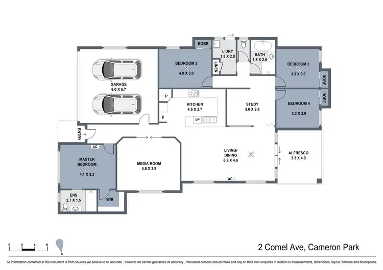 Floorplan of Homely house listing, 2 Comel Avenue, Cameron Park NSW 2285