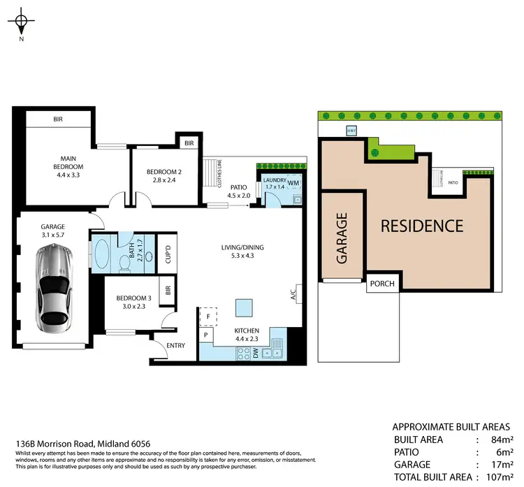 Floorplan of Homely apartment listing, 136B Morrison Road, Midland WA 6056
