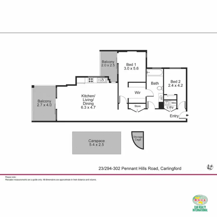 Floorplan of Homely apartment listing, 23/294 Pennant Hills Road, Carlingford NSW 2118