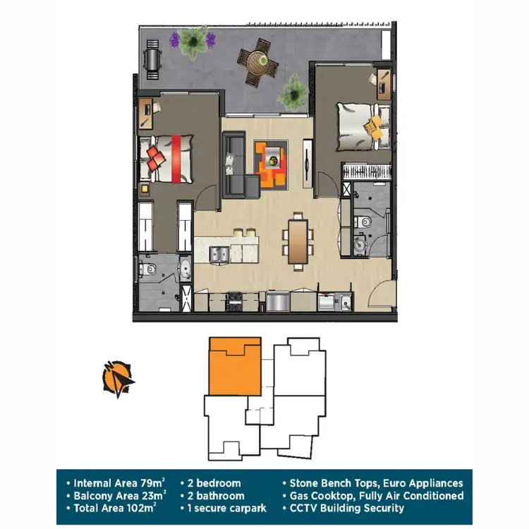 Floorplan of Homely apartment listing, 302/65 Tryon Street, Upper Mount Gravatt QLD 4122