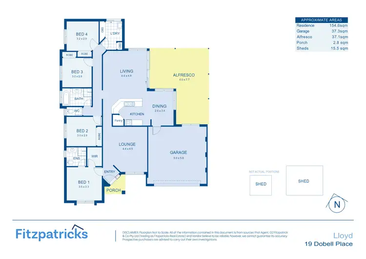 Floorplan of Homely house listing, 19 Dobell Place, Lloyd NSW 2650