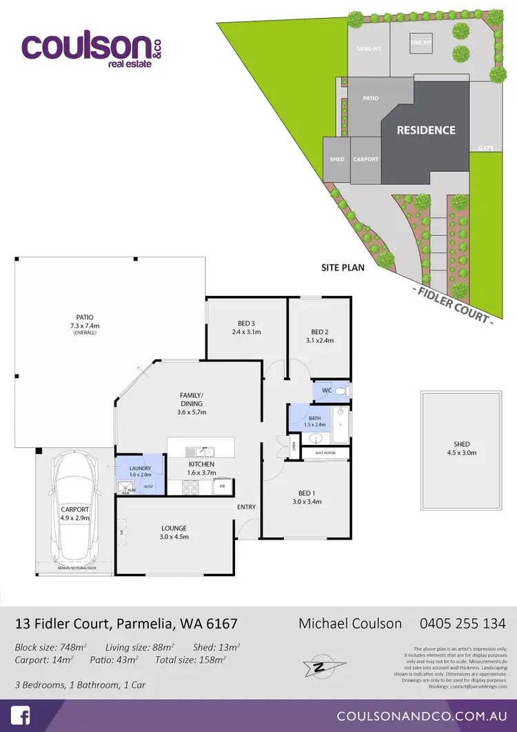 Floorplan of Homely house listing, 13 Fidler Court, Parmelia WA 6167