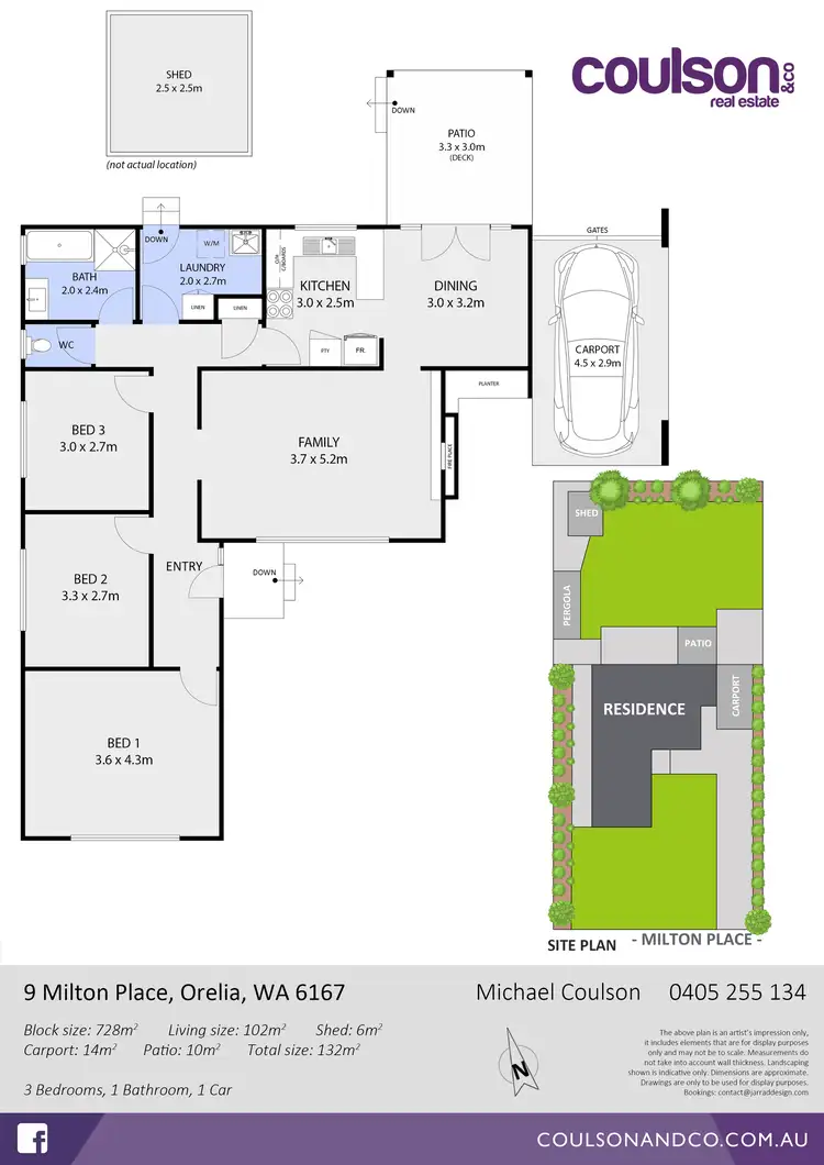 Floorplan of Homely house listing, 9 Milton Place, Orelia WA 6167
