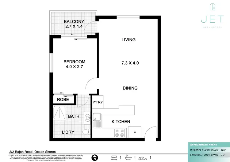 Floorplan of Homely apartment listing, 2/2 Rajah Road, Ocean Shores NSW 2483
