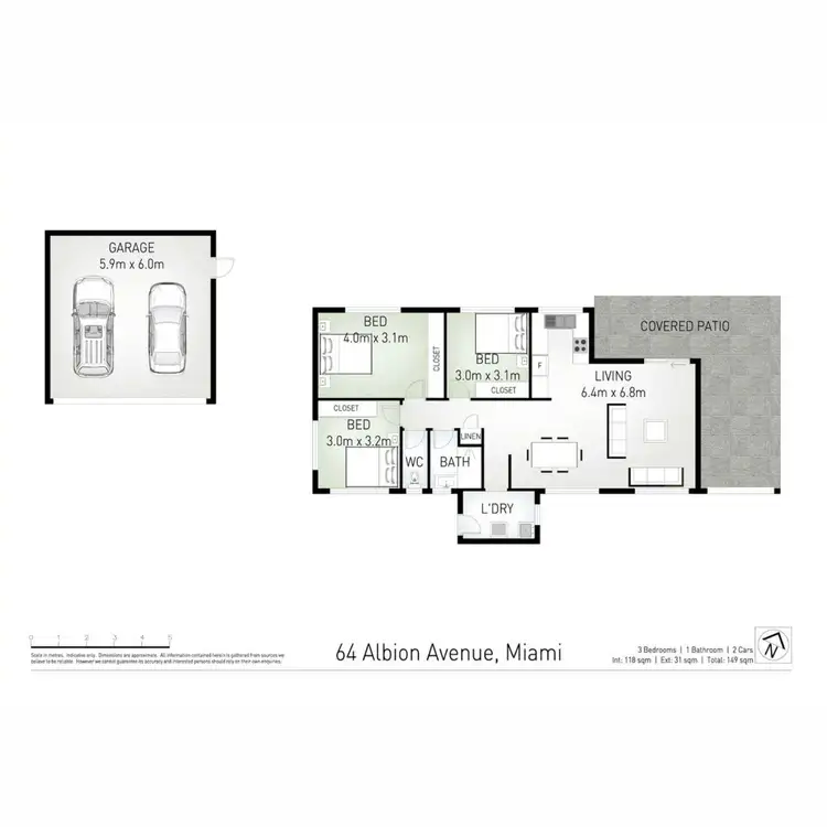 Floorplan of Homely house listing, 64 Albion Avenue, Miami QLD 4220
