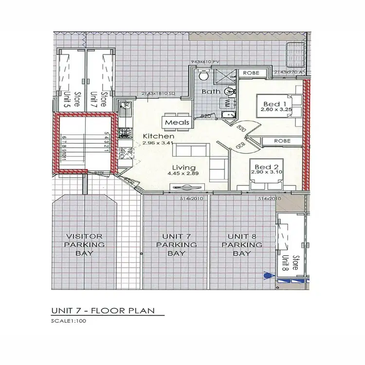 Floorplan of Homely unit listing, 7/43 Hooley Road, Midland WA 6056