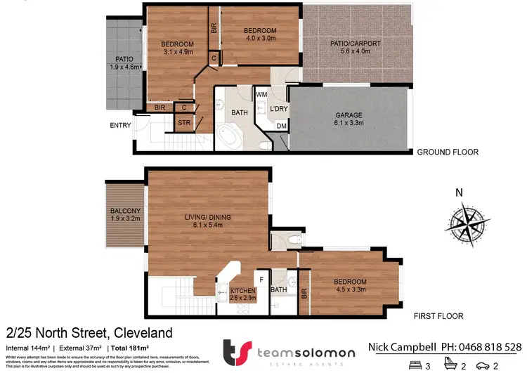 Floorplan of Homely townhouse listing, 2/23-25 North Street, Cleveland QLD 4163