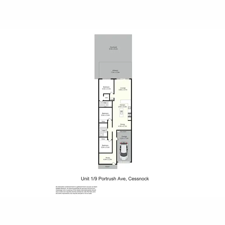 Floorplan of Homely house listing, 1/9 Portrush Avenue, Cessnock NSW 2325