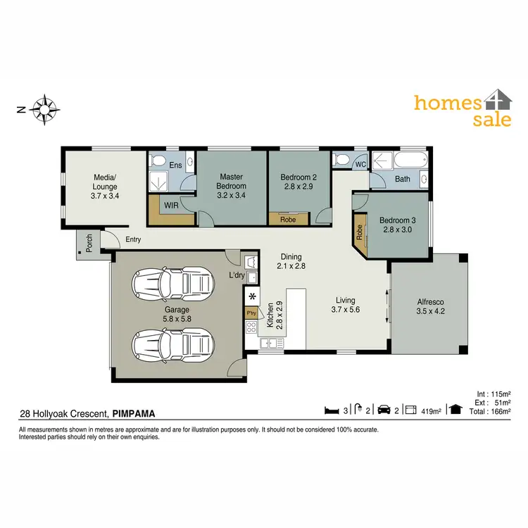 Floorplan of Homely house listing, 28 Hollyoak Crescent, Pimpama QLD 4209