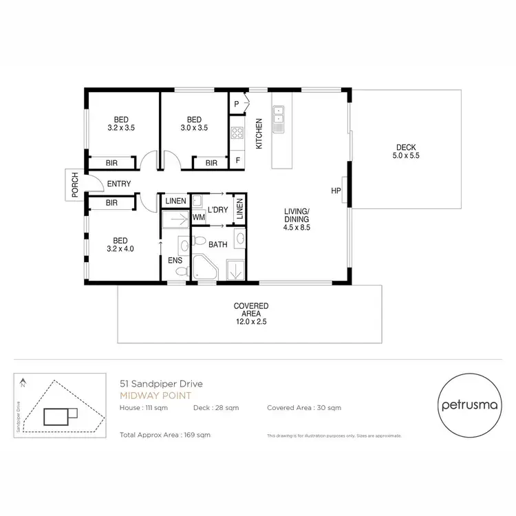 Floorplan of Homely house listing, 51 Sandpiper Drive, Midway Point TAS 7171