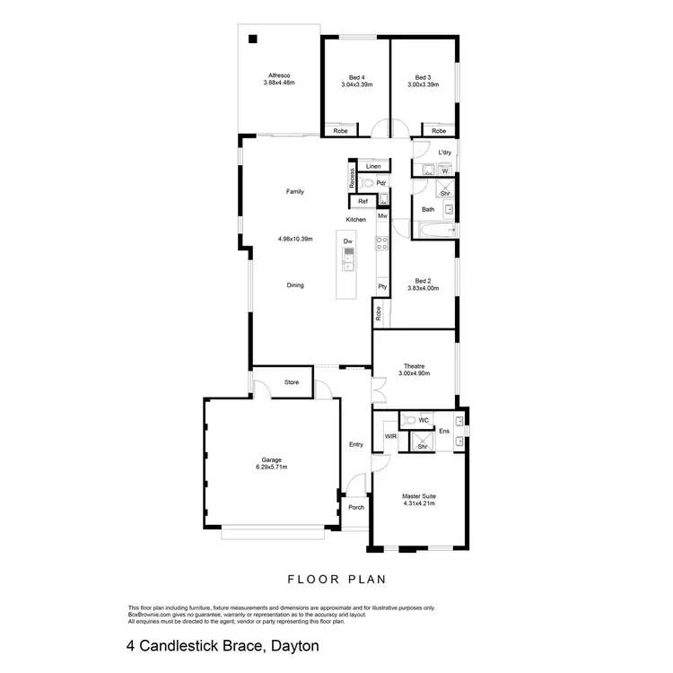 Floorplan of Homely house listing, 4 Candlestick Brace, Dayton WA 6055