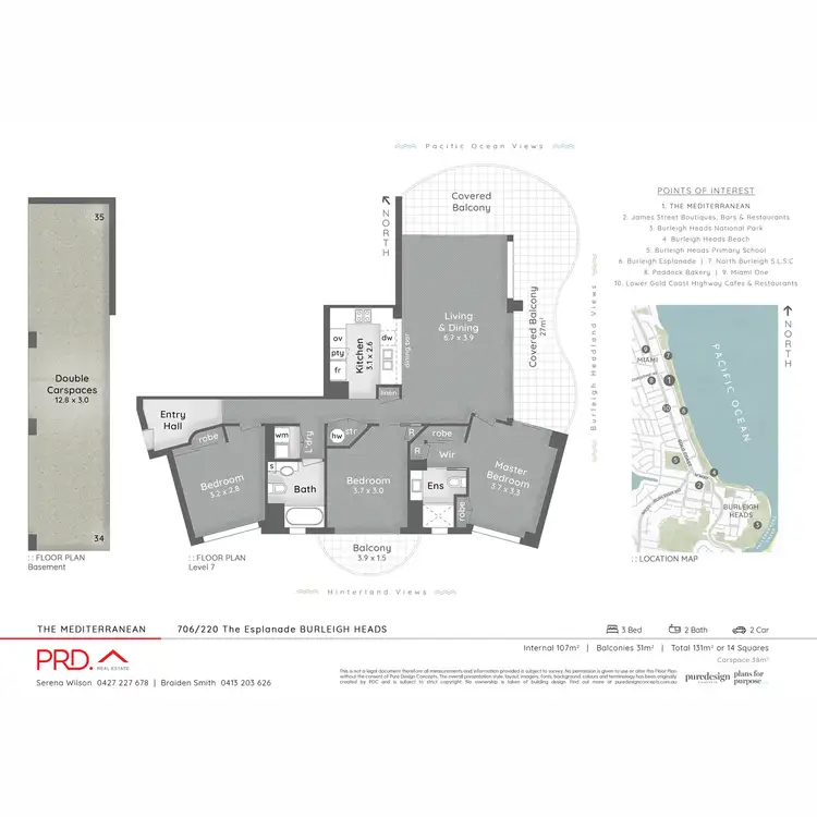 Floorplan of Homely unit listing, 706/220 The Esplanade, Burleigh Heads QLD 4220