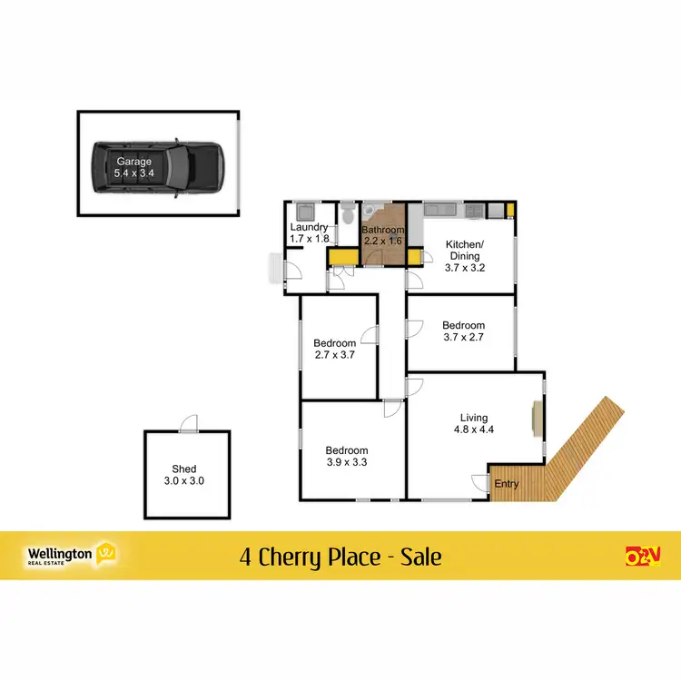 Floorplan of Homely house listing, 4 Cherry Place, Sale VIC 3850
