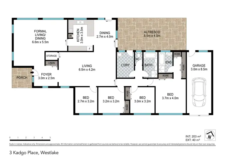 Floorplan of Homely house listing, 3 Kadgo Place, Westlake QLD 4074