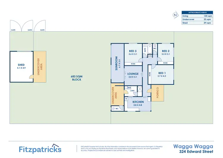 Floorplan of Homely house listing, 324 Edward Street, Wagga Wagga NSW 2650
