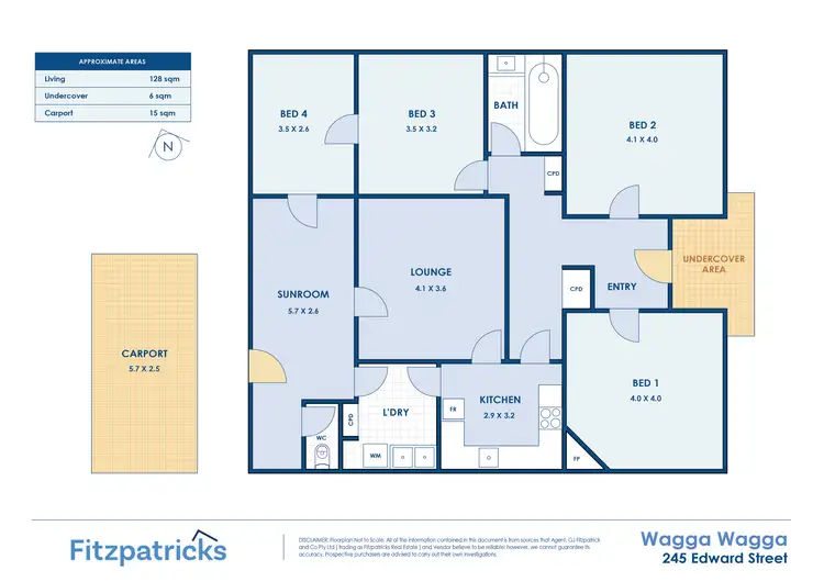 Floorplan of Homely house listing, 245 Edward Street, Wagga Wagga NSW 2650