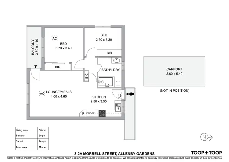 Floorplan of Homely unit listing, 3/2A Morrell Street, Allenby Gardens SA 5009