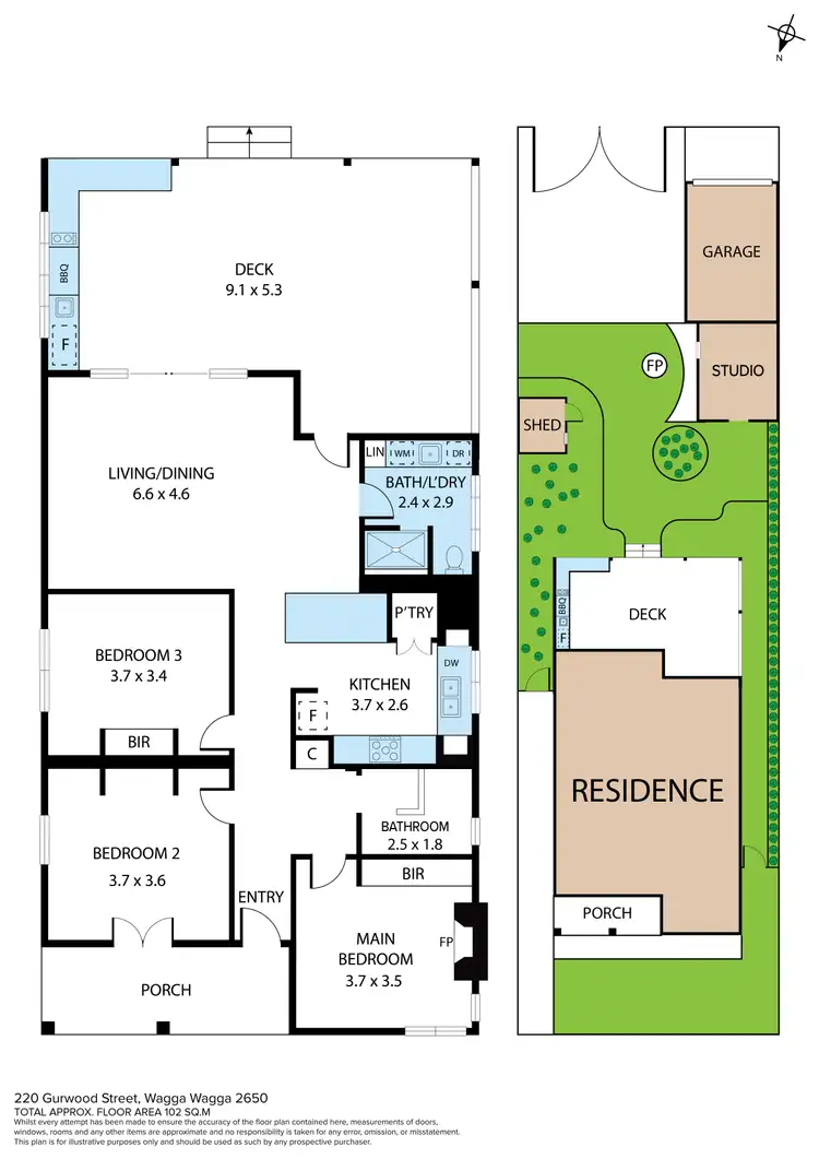 Floorplan of Homely house listing, 220 Gurwood Street, Wagga Wagga NSW 2650