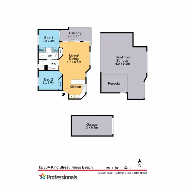 Floorplan of Homely unit listing, 12/38A King Street, Kings Beach QLD 4551