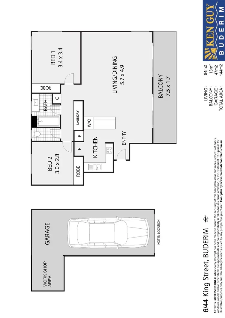 Floorplan of Homely unit listing, 6/44 King Street, Buderim QLD 4556