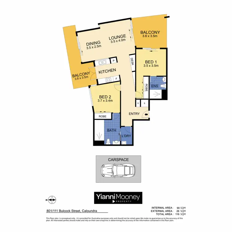 Floorplan of Homely apartment listing, 801/111 Bulcock Street, Caloundra QLD 4551