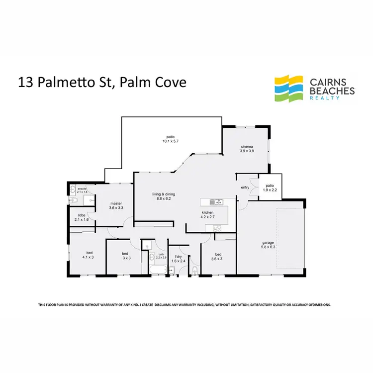 Floorplan of Homely house listing, 13 Palmetto Street, Palm Cove QLD 4879