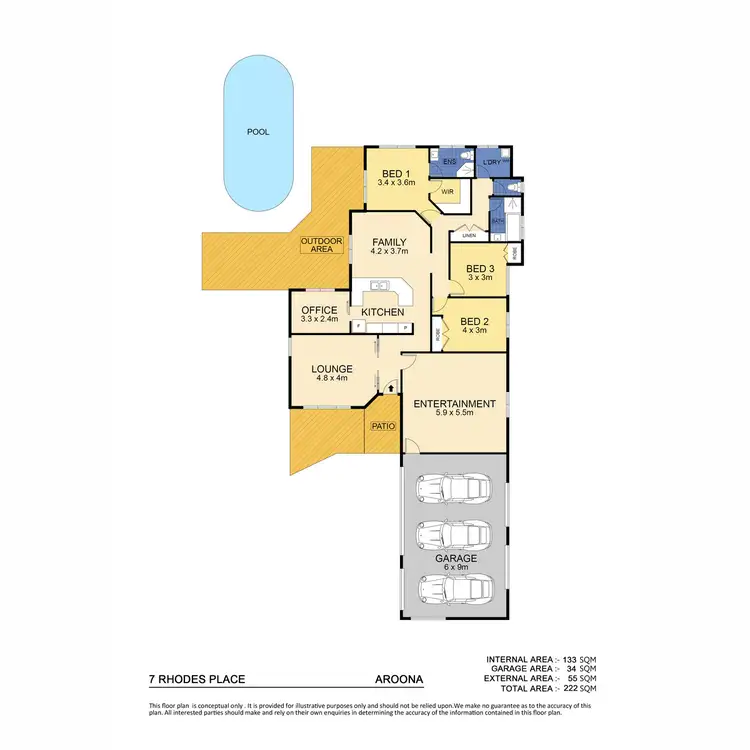 Floorplan of Homely house listing, 7 Rhodes Place, Aroona QLD 4551