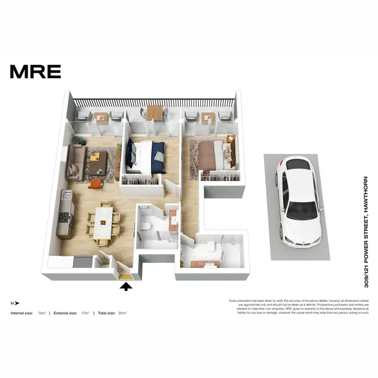 Floorplan of Homely apartment listing, UNIT 309/121 Power Street, Hawthorn VIC 3122