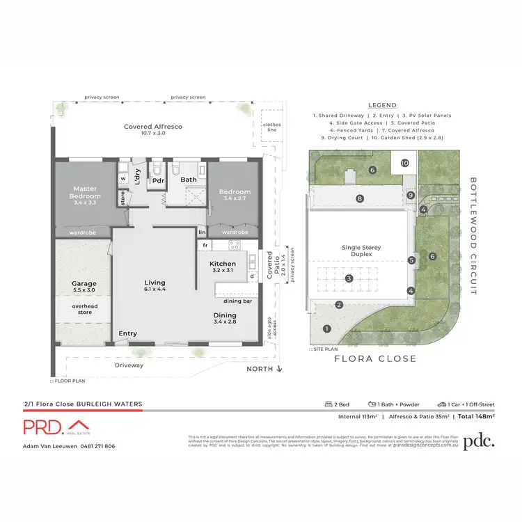 Floorplan of Homely semi-detached listing, 2/1 Flora Close, Burleigh Waters QLD 4220