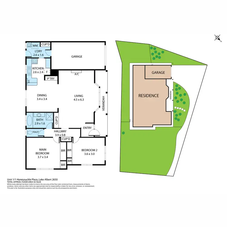 Floorplan of Homely villa listing, 1/1 Honeysuckle Place, Lake Albert NSW 2650