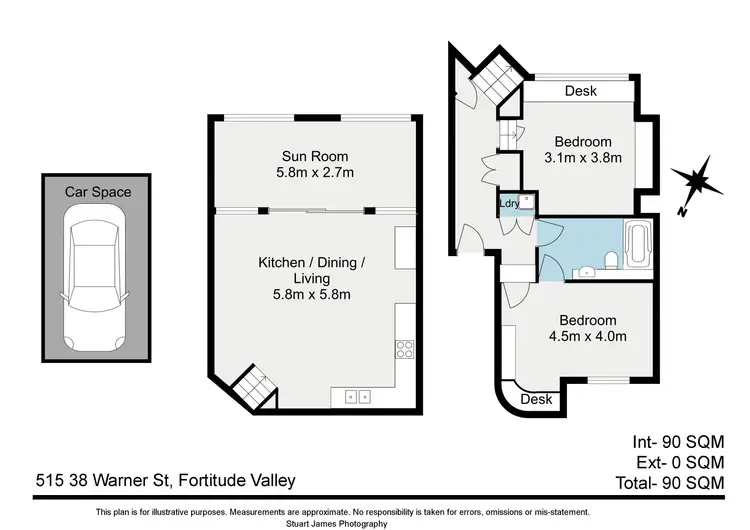 Floorplan of Homely apartment listing, 515/38 Warner Street, Fortitude Valley QLD 4006