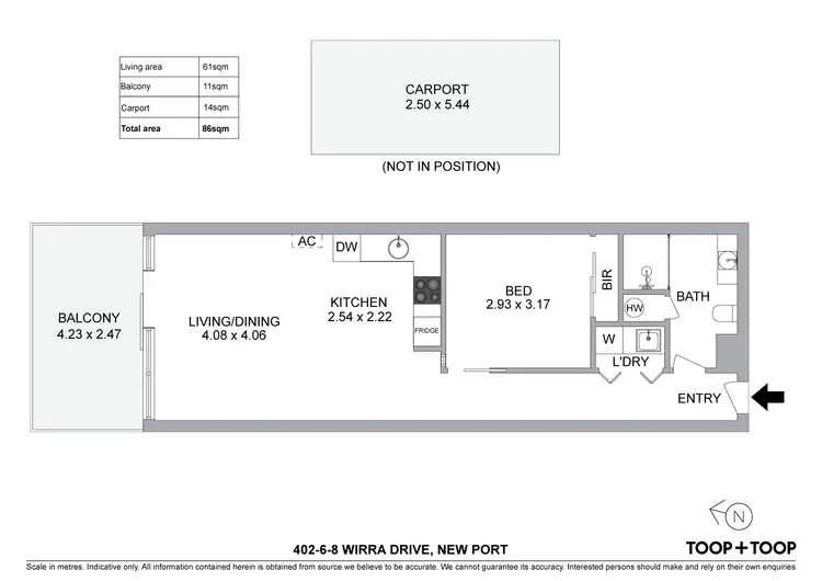 Floorplan of Homely apartment listing, 402/6-8 Wirra Drive, New Port SA 5015