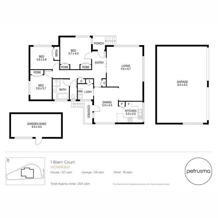 Floorplan of Homely house listing, 1 Biarri  Court, Howrah TAS 7018