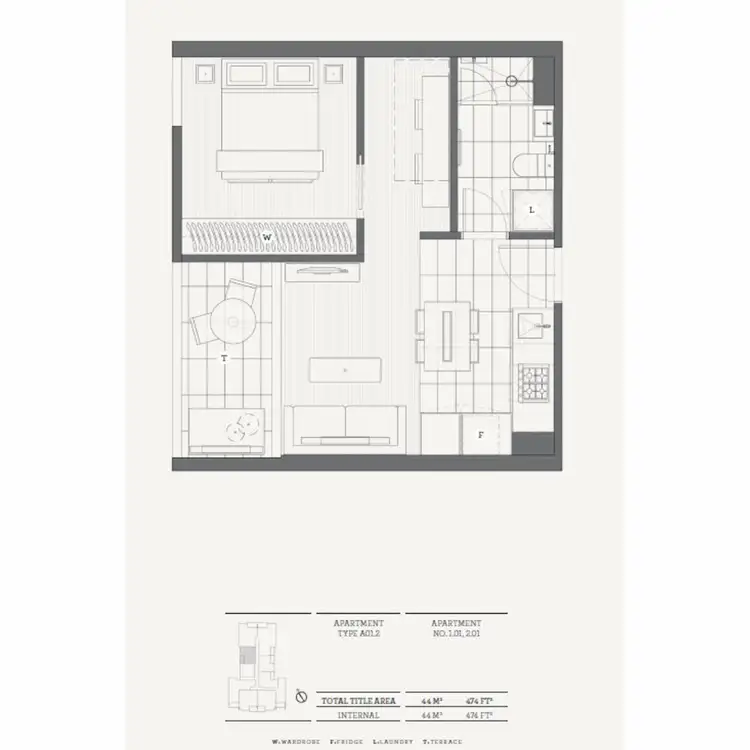 Floorplan of Homely apartment listing, 201/70 Stanley Street, Collingwood VIC 3066