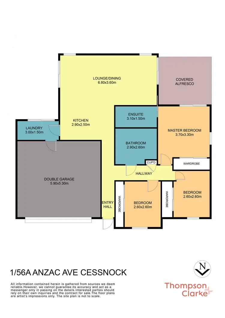 Floorplan of Homely apartment listing, 1/56A Anzac Avenue, Cessnock NSW 2325