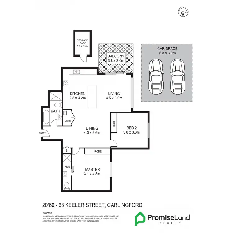 Floorplan of Homely apartment listing, 20/66-68 Keeler Street, Carlingford NSW 2118