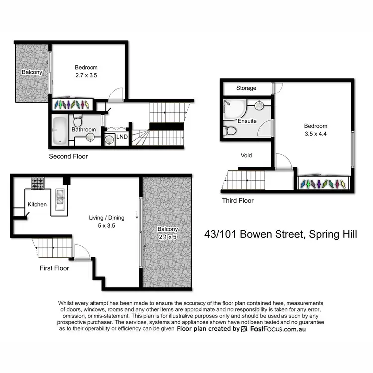 Floorplan of Homely apartment listing, 43/101 Bowen Street, Spring Hill QLD 4000