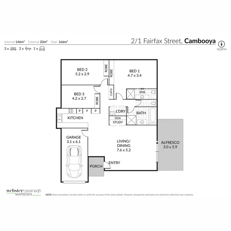 Floorplan of Homely unit listing, 2/1 Fairfax Street, Cambooya QLD 4358