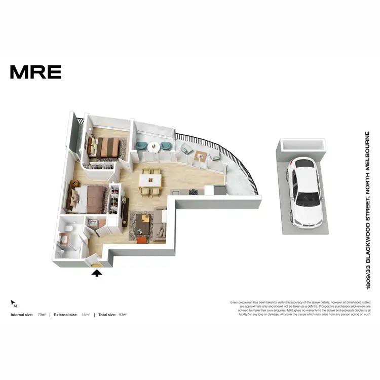 Floorplan of Homely apartment listing, 1809/33 Blackwood Street, North Melbourne VIC 3051
