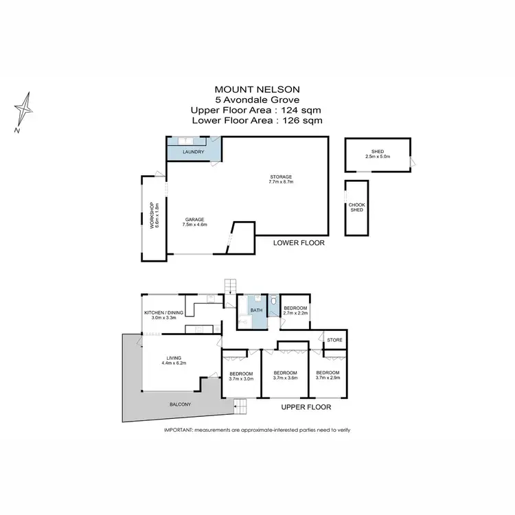 Floorplan of Homely house listing, 5 Avondale Grove, Mount Nelson TAS 7007