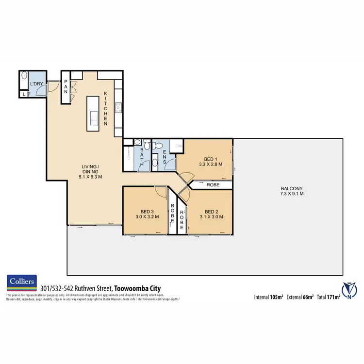 Floorplan of Homely apartment listing, 301/532-542 Ruthven Street, Toowoomba City QLD 4350