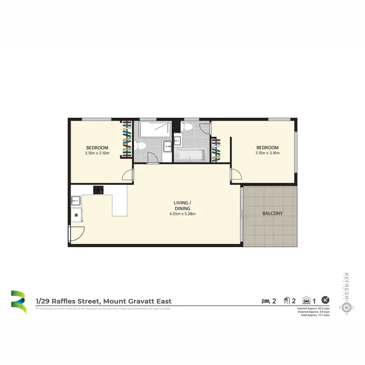 Floorplan of Homely unit listing, 1/29 Raffles Street, Mount Gravatt East QLD 4122